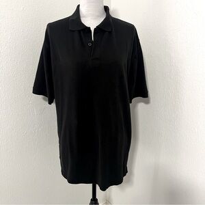 PJ Mark Men's Size Large 2-Button Black Short Sleeve Polo Shirt Business Casual